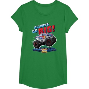 image:imageHot Wheels Monster Trucks  Always Go Big TShirtKelly Green