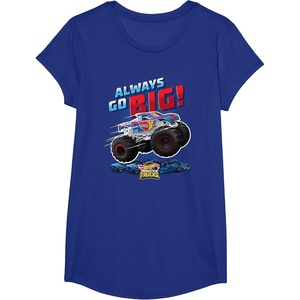 image:imageHot Wheels Monster Trucks  Always Go Big TShirtRoyal Blue
