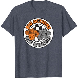 image:imageHot Wheels Monster Trucks  Big Actions Big Wheels TShirtHeather Blue