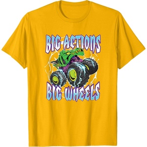 image:imageHot Wheels Monster Trucks  Big Actions Lightning Bolts TShirtGolden Yellow