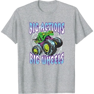 image:imageHot Wheels Monster Trucks  Big Actions Lightning Bolts TShirtHeather Grey