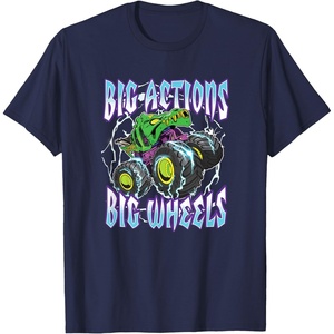image:imageHot Wheels Monster Trucks  Big Actions Lightning Bolts TShirtNavy Blue