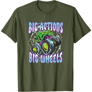 image:imageHot Wheels Monster Trucks  Big Actions Lightning Bolts TShirtOlive Green