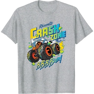 image:imageHot Wheels Monster Trucks  Crash Zone TShirtHeather Grey