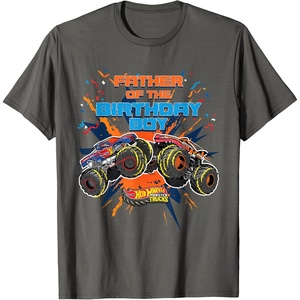 image:imageHot Wheels Monster Trucks  Father of Birthday Boy TShirtAsphalt Grey