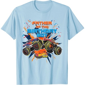 image:imageHot Wheels Monster Trucks  Father of Birthday Boy TShirtBaby Blue