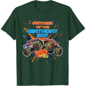 image:imageHot Wheels Monster Trucks  Father of Birthday Boy TShirtDark Green