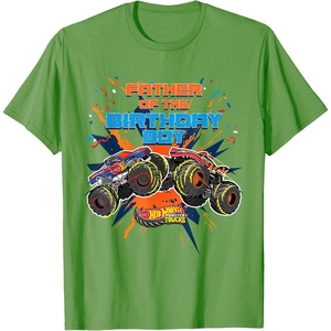 image:imageHot Wheels Monster Trucks  Father of Birthday Boy TShirtGrass Green