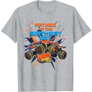 image:imageHot Wheels Monster Trucks  Father of Birthday Boy TShirtHeather Grey