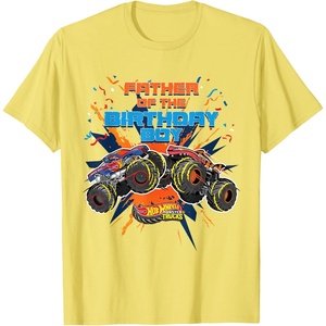 image:imageHot Wheels Monster Trucks  Father of Birthday Boy TShirtLemon Yellow