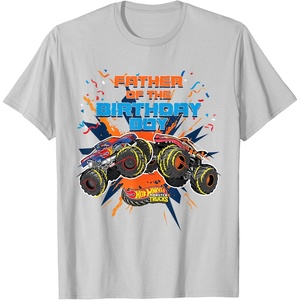 image:imageHot Wheels Monster Trucks  Father of Birthday Boy TShirtSilver Grey