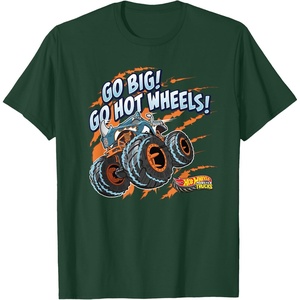 image:imageHot Wheels Monster Trucks  Go Big Go Hot Wheels TShirtDark Green