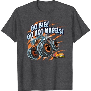 image:imageHot Wheels Monster Trucks  Go Big Go Hot Wheels TShirtDark Heather Grey