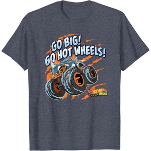 image:imageHot Wheels Monster Trucks  Go Big Go Hot Wheels TShirtHeather Blue