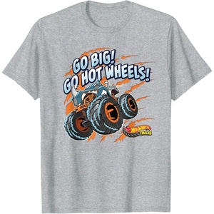 image:imageHot Wheels Monster Trucks  Go Big Go Hot Wheels TShirtHeather Grey