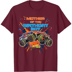image:imageHot Wheels Monster Trucks  Mother of Birthday Boy TShirtBurgundy