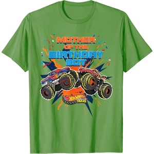 image:imageHot Wheels Monster Trucks  Mother of Birthday Boy TShirtGrass Green