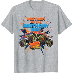 image:imageHot Wheels Monster Trucks  Mother of Birthday Boy TShirtHeather Grey