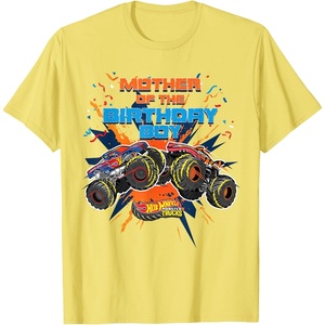 image:imageHot Wheels Monster Trucks  Mother of Birthday Boy TShirtLemon Yellow