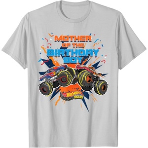 image:imageHot Wheels Monster Trucks  Mother of Birthday Boy TShirtSilver Grey