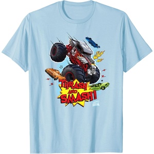 image:imageHot Wheels Monster Trucks  Trash and Smash TShirtBaby Blue