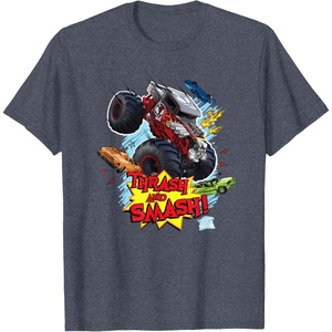 image:imageHot Wheels Monster Trucks  Trash and Smash TShirtHeather Blue