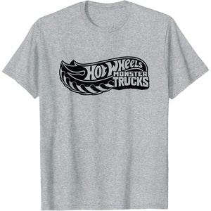 image:imageHot Wheels Monster Trucks Black Logo TShirtHeather Grey