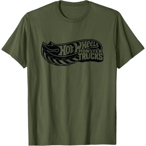image:imageHot Wheels Monster Trucks Black Logo TShirtOlive Green