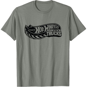 image:imageHot Wheels Monster Trucks Black Logo TShirtOlive Heather