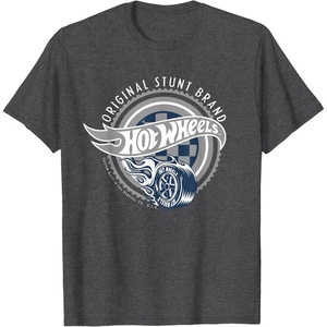 image:imageHot Wheels Original Stunt Brand Grey Logo TShirtDark Heather Grey