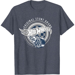 image:imageHot Wheels Original Stunt Brand Grey Logo TShirtHeather Blue