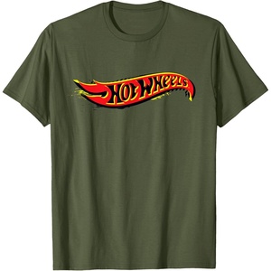image:imageHot Wheels Red and Yellow Logo TShirtOlive Green