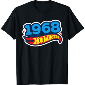 image:imageHot Wheels UnisexAdults Kids Classic Vintage TShirt Black Short Sleeve Crew Neck TShirt Letter PrintBlack