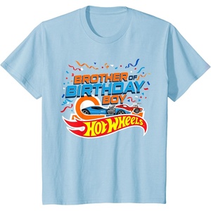 image:imageKids Hot Wheels Birthday Confetti Brother of Birthday Boy TShirtBaby Blue