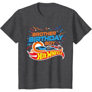 image:imageKids Hot Wheels Birthday Confetti Brother of Birthday Boy TShirtDark Heather Grey
