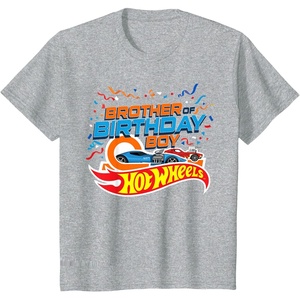 image:imageKids Hot Wheels Birthday Confetti Brother of Birthday Boy TShirtHeather Grey
