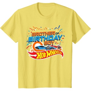 image:imageKids Hot Wheels Birthday Confetti Brother of Birthday Boy TShirtLemon Yellow