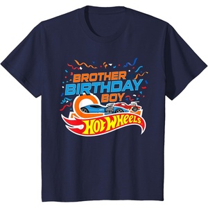 image:imageKids Hot Wheels Birthday Confetti Brother of Birthday Boy TShirtNavy Blue