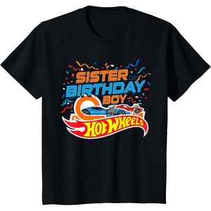 image:imageKids Hot Wheels Birthday Confetti Sister of Birthday Boy TShirtBlack