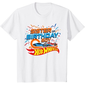 image:imageKids Hot Wheels Birthday Confetti Sister of Birthday Boy TShirtWhite