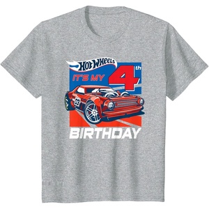 image:imageKids Hot Wheels Its My 4th Birthday TShirtHeather Grey