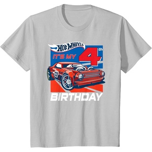 image:imageKids Hot Wheels Its My 4th Birthday TShirtSilver Grey