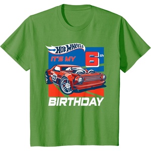 image:imageKids Hot Wheels Its My 6th Birthday TShirtGrass Green
