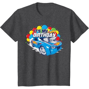 image:imageKids Hot Wheels Its My Birthday Balloons TShirtDark Heather Grey