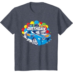 image:imageKids Hot Wheels Its My Birthday Balloons TShirtHeather Blue