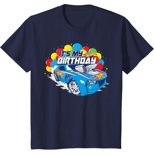 image:imageKids Hot Wheels Its My Birthday Balloons TShirtNavy Blue