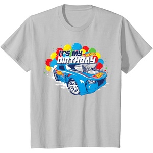 image:imageKids Hot Wheels Its My Birthday Balloons TShirtSilver Grey