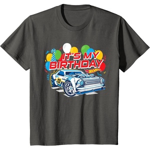 image:imageKids Hot Wheels Its My Birthday Balloons and Confetti TShirtAsphalt Grey
