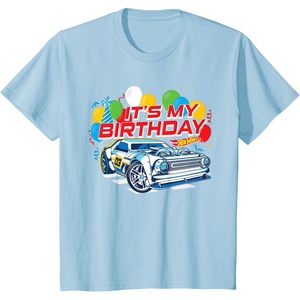 image:imageKids Hot Wheels Its My Birthday Balloons and Confetti TShirtBaby Blue