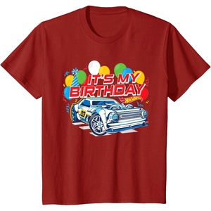 image:imageKids Hot Wheels Its My Birthday Balloons and Confetti TShirtCranberry Red